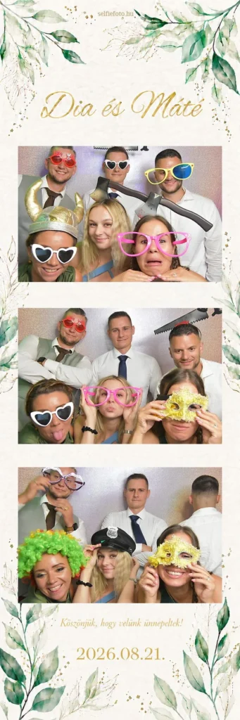 Selfiebox bérlés 2026 – Kerekerdő rendezvényház: egyedi keretes fotónyomat vicces kellékes vendégfotókkal